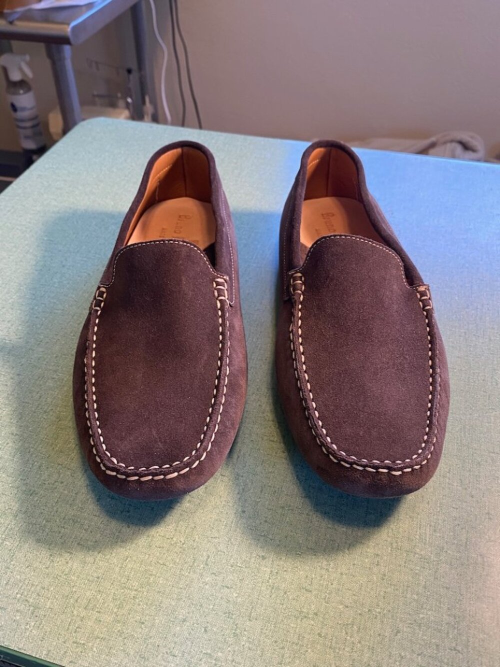 Bruno Parmigiani Made in Italy Brown Suede Driving Shoes M Size EU 40 (US7-7.5)
